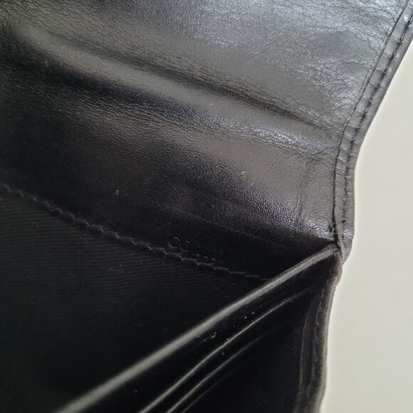 Givenchy Envelope Card Bill Holder Black Wallet Leather Vintage Clasp Large - Picture 7 of 15